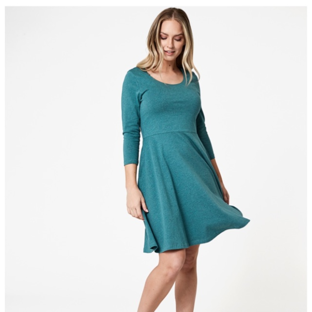 NWT Pact Organic 3/4 Sleeve Fit and Flare Dress